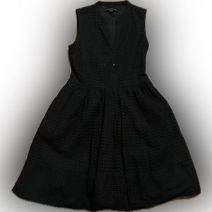 Excellent condition Banana Republic black fit and flare eyelet dress with liner.
